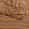 Sanskriti Vintage Sarees Red Indian Pure Crepe Silk Printed Sari Craft Sustainable Fabric