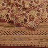 Sanskriti Vintage Sarees Red Indian Pure Crepe Silk Printed Sari Craft Sustainable Fabric