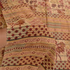 Sanskriti Vintage Sarees Red Indian Pure Crepe Silk Printed Sari Craft Sustainable Fabric