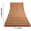 Sanskriti Vintage Sarees Red Indian Pure Crepe Silk Printed Sari Craft Sustainable Fabric