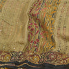 Sanskriti Vintage Sarees Hand Beaded Kantha Pure Crepe Silk Sari Printed Sustainable Fabric