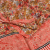 Sanskriti Vintage Sarees Multi Pure Crepe Silk Printed Sari Floral Craft Sustainable Fabric