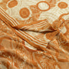 Sanskriti Vintage Sarees Ivory Indian Pure Crepe Silk Printed Sari Craft Sustainable Fabric