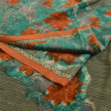 Load image into Gallery viewer, Sanskriti Vintage Sarees Green 100% Pure Crepe Silk Printed Sari Craft Fabric
