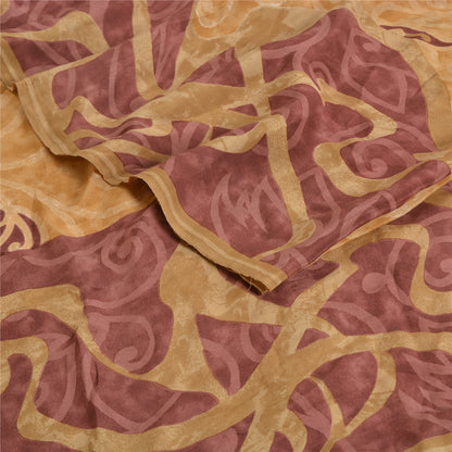 Sanskriti Vintage Sarees Green Indian Pure Crepe Silk Printed Sari Craft Sustainable Fabric