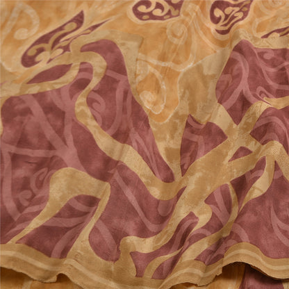 Sanskriti Vintage Sarees Green Indian Pure Crepe Silk Printed Sari Craft Sustainable Fabric