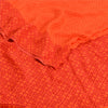 Sanskriti Vintage Sarees Indian Orange Pure Crepe Silk Sari Printed Craft Sustainable Fabric