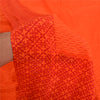 Sanskriti Vintage Sarees Indian Orange Pure Crepe Silk Sari Printed Craft Sustainable Fabric