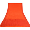 Sanskriti Vintage Sarees Indian Orange Pure Crepe Silk Sari Printed Craft Sustainable Fabric