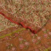 Sanskriti Vintage Sarees Multi Hand Beaded Pure Crepe Silk Printed Sari Sustainable Fabric