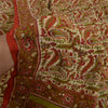 Sanskriti Vintage Sarees Multi Hand Beaded Pure Crepe Silk Printed Sari Sustainable Fabric
