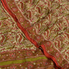 Sanskriti Vintage Sarees Multi Hand Beaded Pure Crepe Silk Printed Sari Sustainable Fabric