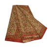 Sanskriti Vintage Sarees Multi Hand Beaded Pure Crepe Silk Printed Sari Sustainable Fabric