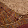 Sanskriti Vintage Sarees Light-Brown Pure Crepe Silk Printed Sari Craft Sustainable Fabric