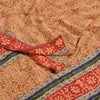 Sanskriti Vintage Sarees Hand Beaded Kantha Printed Pure Crepe Silk Sari Sustainable Fabric