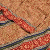 Sanskriti Vintage Sarees Hand Beaded Kantha Printed Pure Crepe Silk Sari Sustainable Fabric