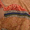 Sanskriti Vintage Sarees Hand Beaded Kantha Printed Pure Crepe Silk Sari Sustainable Fabric