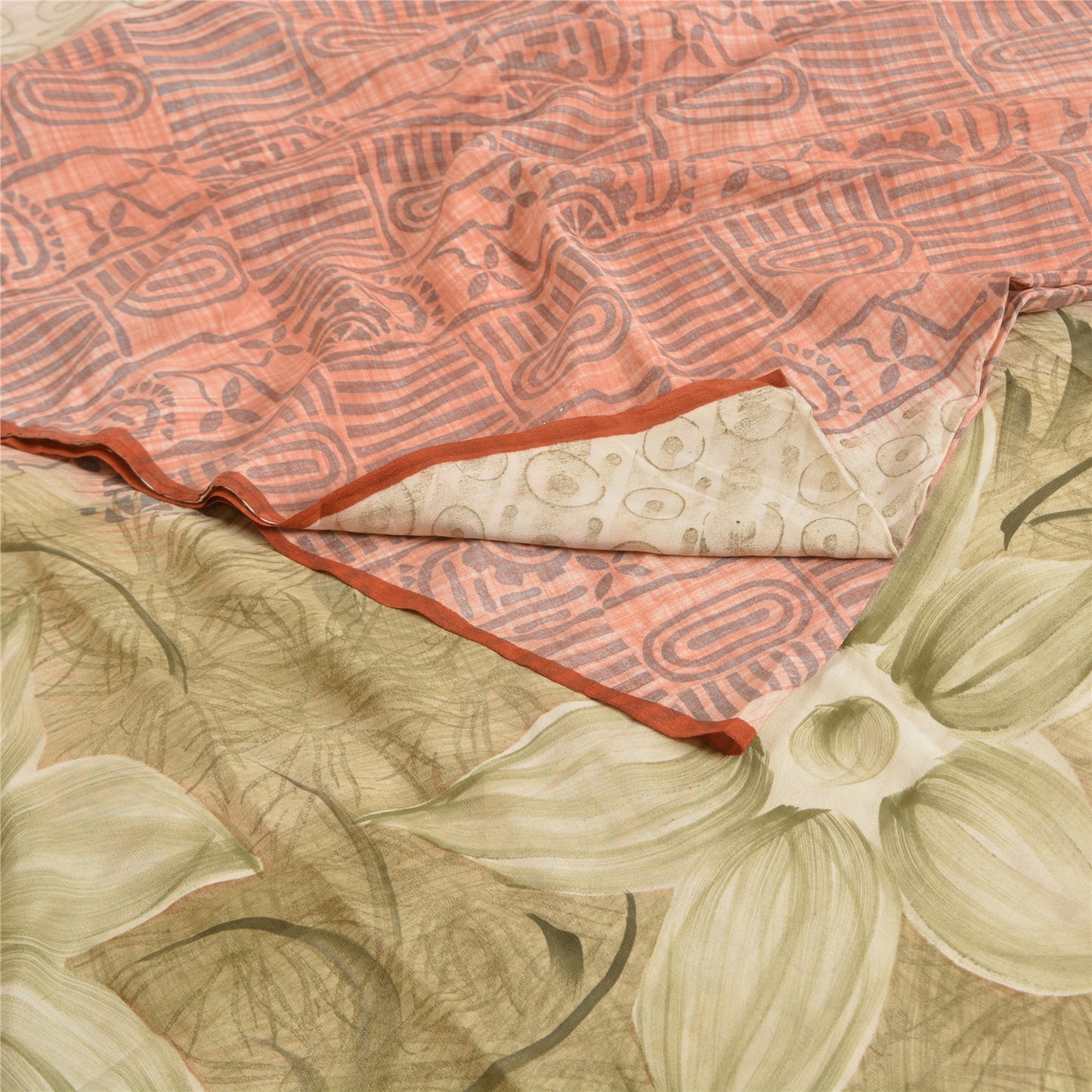 Sanskriti Vintage Sarees Multi From India Printed Pure Crepe Silk Sari Sustainable Fabric