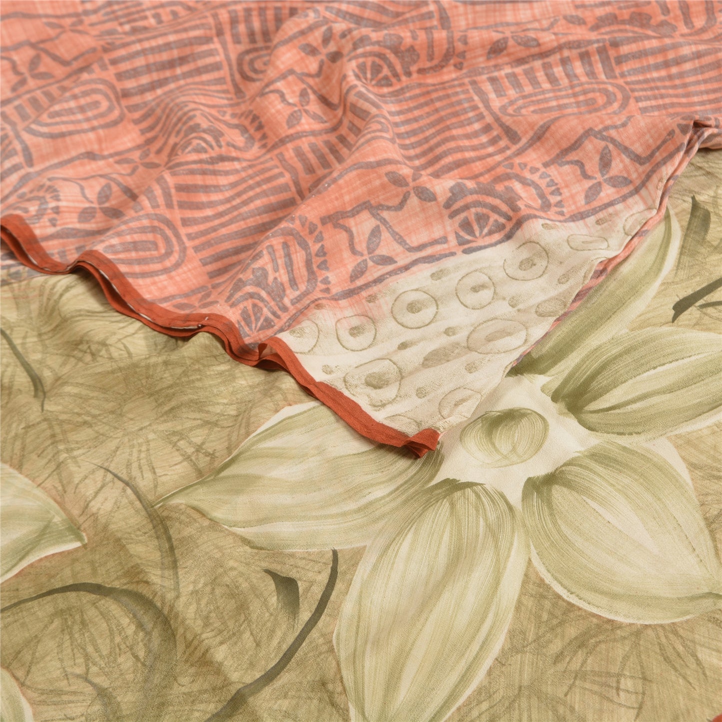 Sanskriti Vintage Sarees Multi From India Printed Pure Crepe Silk Sari Sustainable Fabric