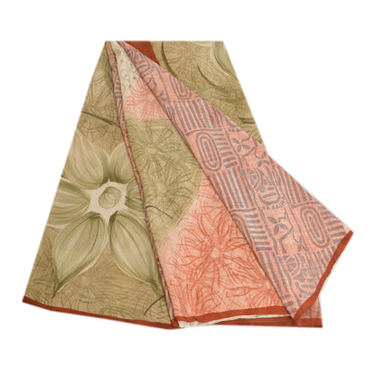 Sanskriti Vintage Sarees Multi From India Printed Pure Crepe Silk Sari Sustainable Fabric