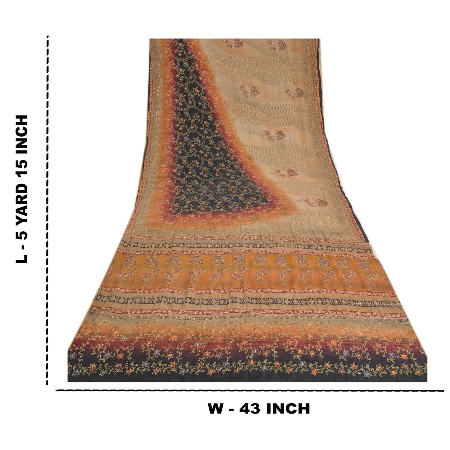 Санскритские винтажные сари из многослойного бисера ручной работы из чистого крепированного шелка сари из экологически чистой ткани