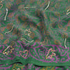 Sanskriti Vintage Sarees Green Hand Beaded Pure Crepe Silk Printed Sari Sustainable Fabric
