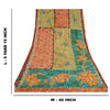 Sanskriti Vintage Sarees Orange Pure Crepe Silk Printed Sari Soft Craft Sustainable Fabric