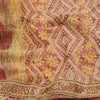 Sanskriti Vintage Sarees Red Indian Pure Crepe Silk Printed Sari Craft Sustainable Fabric