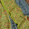 Sanskriti Vintage Sarees Green Pure Crepe Silk Printed Sari Soft Craft Sustainable Fabric