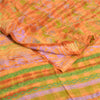 Sanskriti Vintage Sarees Orange Tie-Dye Pure Crepe Silk Print Sari Craft Sustainable Fabric