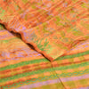 Sanskriti Vintage Sarees Orange Tie-Dye Pure Crepe Silk Print Sari Craft Sustainable Fabric