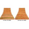 Sanskriti Vintage Sarees Orange Tie-Dye Pure Crepe Silk Print Sari Craft Sustainable Fabric
