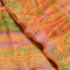 Sanskriti Vintage Sarees Orange Tie-Dye Pure Crepe Silk Print Sari Craft Sustainable Fabric