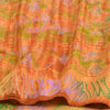 Sanskriti Vintage Sarees Orange Tie-Dye Pure Crepe Silk Print Sari Craft Sustainable Fabric
