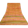 Sanskriti Vintage Sarees Orange Tie-Dye Pure Crepe Silk Print Sari Craft Sustainable Fabric