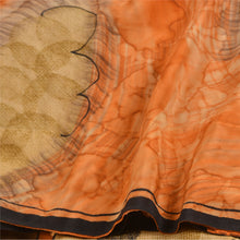 Load image into Gallery viewer, Sanskriti Vintage Sarees Peach 100% Pure Crepe Silk Printed Sari Craft Fabric

