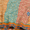 Sanskriti Vintage Sarees Multi Pure Crepe Silk Printed Sparkle Sari Craft Sustainable Fabric