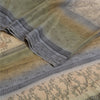 Sanskriti Vintage Sarees Green Pure Crepe Silk Block Printed Sari Craft Sustainable Fabric