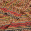 Sanskriti Vintage Sarees Multi Hand Bead Print Pure Crepe Silk Sari Craft Sustainable Fabric