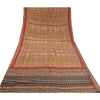 Sanskriti Vintage Sarees Multi Hand Bead Print Pure Crepe Silk Sari Craft Sustainable Fabric