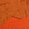 Sanskriti Vintage Sarees Orange Pure Crepe Silk Printed Sari Floral Craft Sustainable Fabric