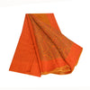 Sanskriti Vintage Sarees Orange Pure Crepe Silk Printed Sari Floral Craft Sustainable Fabric