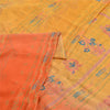 Sanskriti Vintage Sarees Yellow Pure Crepe Silk Printed Sari Floral Craft Sustainable Fabric