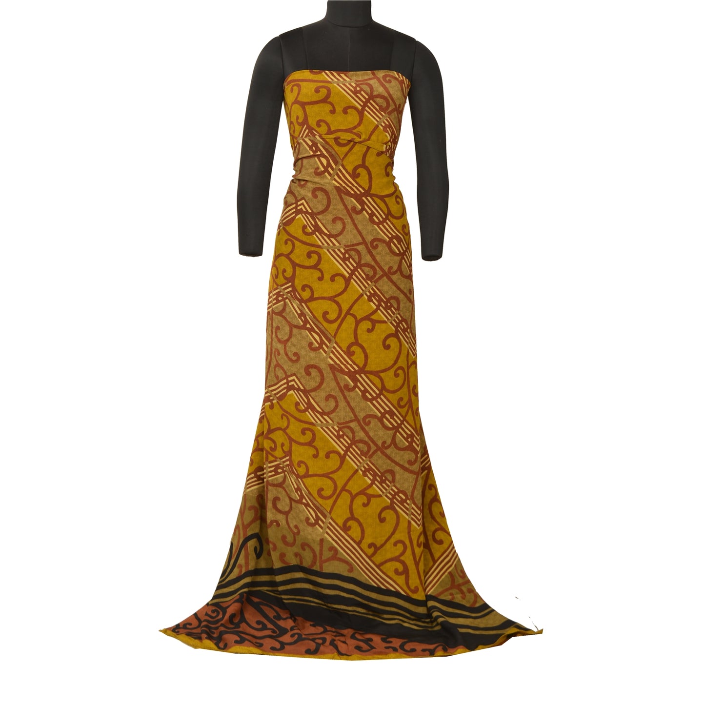 Sanskriti Vintage Sarees Indian Green Pure Crepe Silk Printed Sari Craft Sustainable Fabric