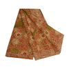 Sanskriti Vintage Sarees Indian Brown Pure Crepe Silk Printed Sari Craft Sustainable Fabric