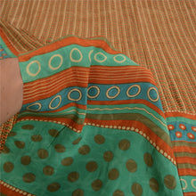 Load image into Gallery viewer, Sanskriti Vintage Sarees Multicolor Pure Crepe Silk Printed Sari Craft Fabric
