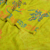 Sanskriti Vintage Sarees Indian Green Pure Crepe Silk Printed Sari Craft Sustainable Fabric