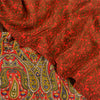 Sanskriti Vintage Sarees Red 100% Pure Crepe Silk Printed Sari 5yd Craft Sustainable Fabric