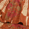 Sanskriti Vintage Sarees Indian Brown Pure Crepe Silk Printed Sari Craft Sustainable Fabric
