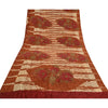 Sanskriti Vintage Sarees Indian Brown Pure Crepe Silk Printed Sari Craft Sustainable Fabric